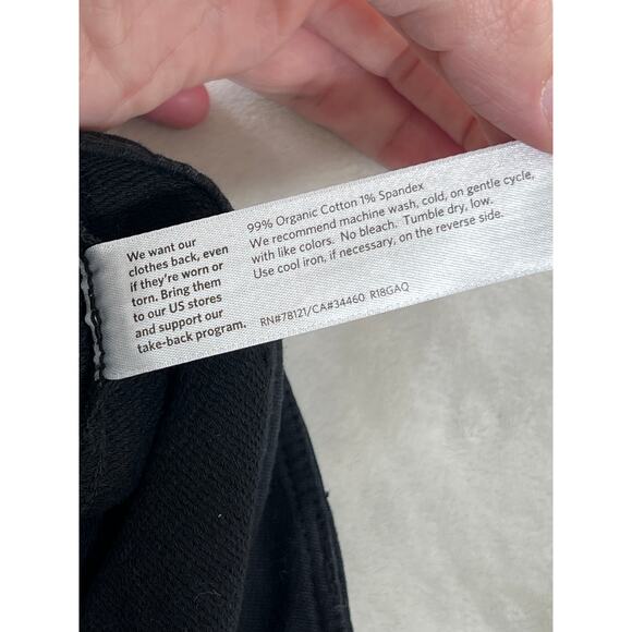 Eileen Fisher Organic Cotton Front Patch Pocket Tapered Leg Pants Black 8 Petite - Picture 4 of 6